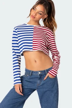 Oversized Striped Long Sleeve T Shirt
