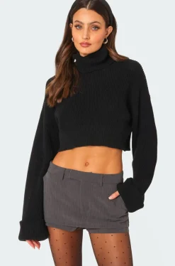 Oversized Turtle Neck Cropped Sweater