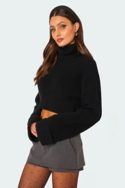 Oversized Turtle Neck Cropped Sweater