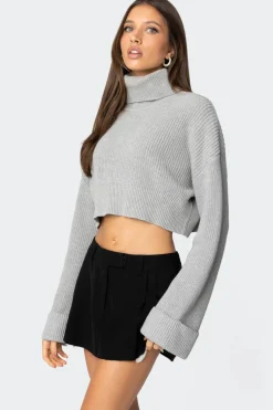 Oversized Turtle Neck Cropped Sweater