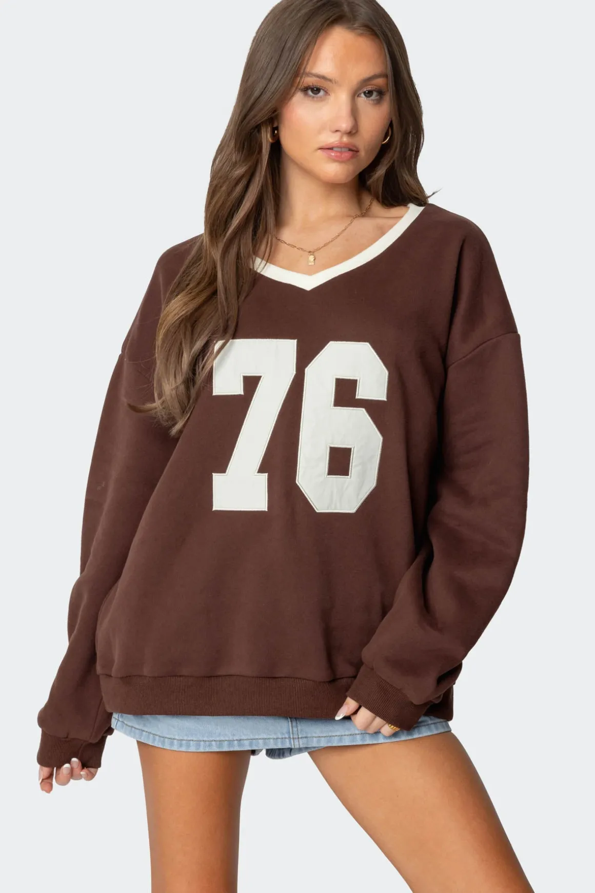 76 Oversized V Neck Sweatshirt