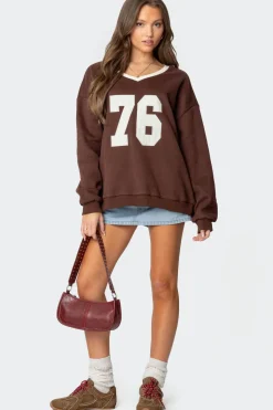 76 Oversized V Neck Sweatshirt