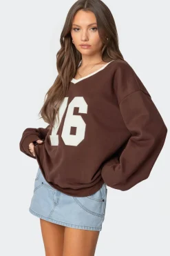 76 Oversized V Neck Sweatshirt