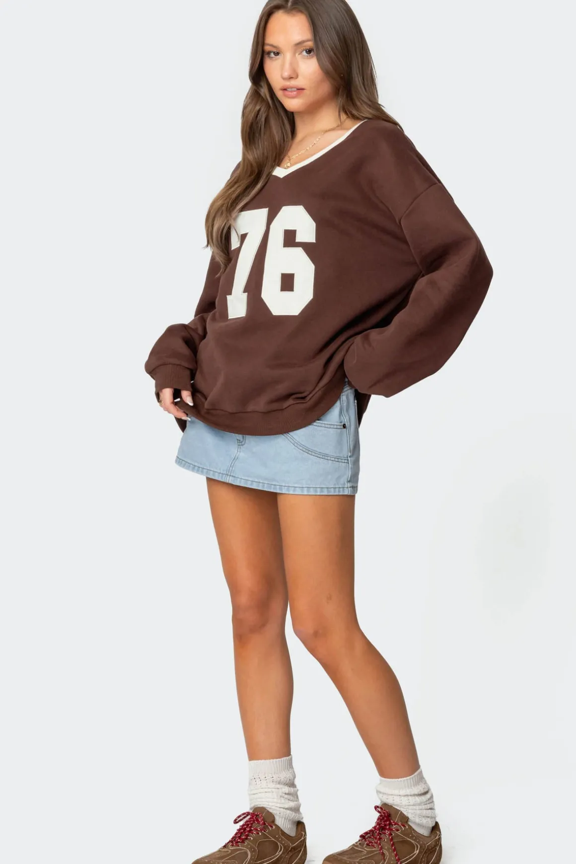 76 Oversized V Neck Sweatshirt
