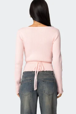 Paden Ribbed Knit Wrap Top