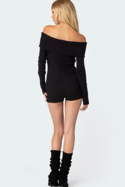 Pandorah Off Shoulder Knitted Romper