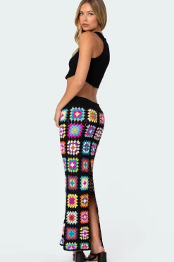 Patchwork Crochet Maxi Skirt