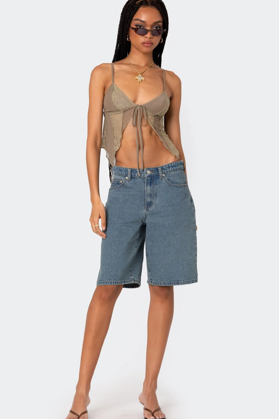 Patchwork Lacey Mesh Top