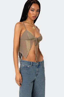 Patchwork Lacey Mesh Top