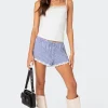 Patty Striped Lace Trim Shorts