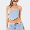 Pearly Heart Denim Top