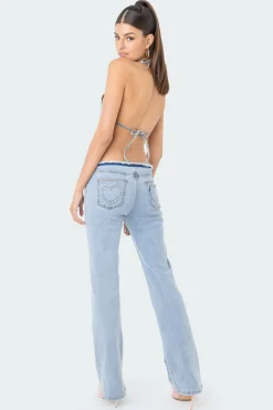 Pearly Heart Low-Rise Jeans