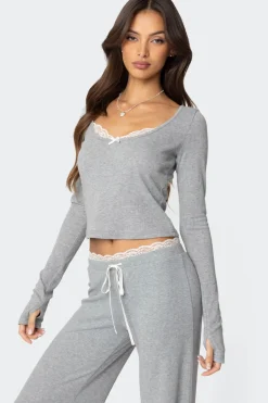 Peekaboo Lace Long Sleeve Top