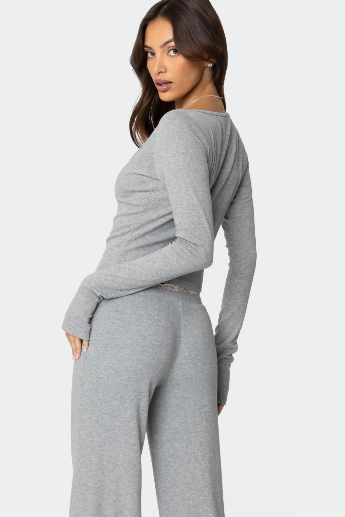 Peekaboo Lace Long Sleeve Top
