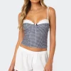 Peekaboo Lacey Gingham Corset