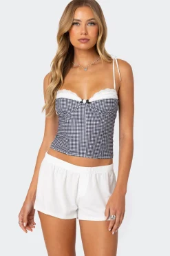 Peekaboo Lacey Gingham Corset