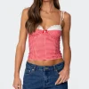 Peekaboo Lacey Gingham Corset