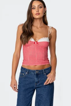 Peekaboo Lacey Gingham Corset