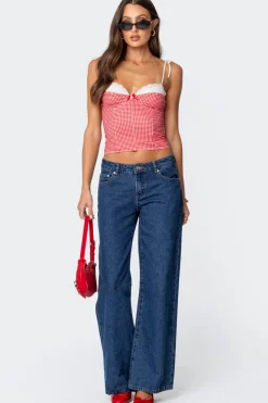 Peekaboo Lacey Gingham Corset