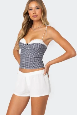 Peekaboo Lacey Gingham Corset