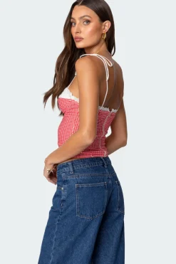 Peekaboo Lacey Gingham Corset
