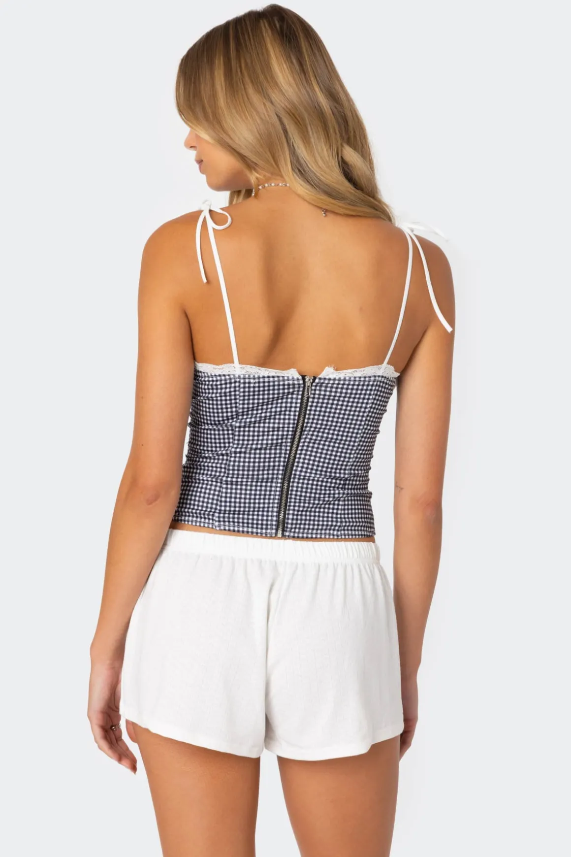 Peekaboo Lacey Gingham Corset