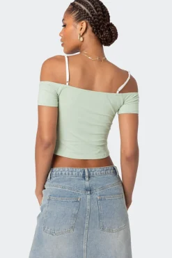 Peeking Lace Ruched Top