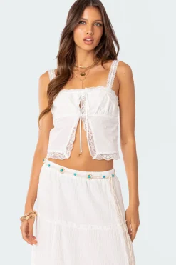 Peony Split Front Lacey Top