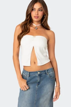 Percy Split Front Pointelle Top