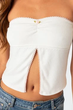 Percy Split Front Pointelle Top