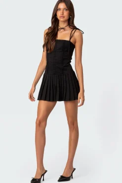 Perri Pleated Corset Mini Dress