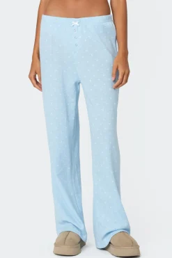Petal Printed Waffle Pants