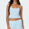 Petal Printed Waffle Tank Top