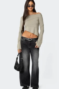 Petite Magda Low Rise Acid Wash Jeans