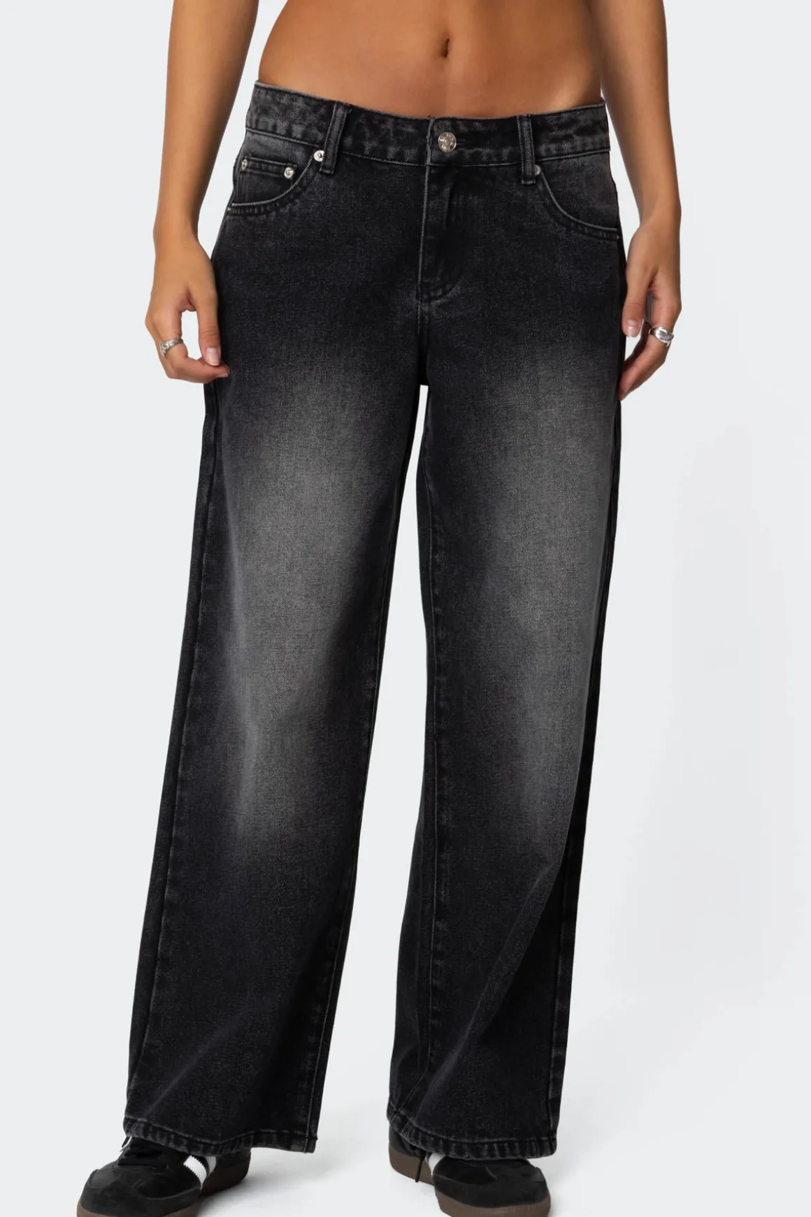 Petite Magda Low Rise Acid Wash Jeans