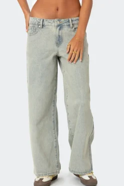 Petite Magda Low Rise Acid Wash Jeans