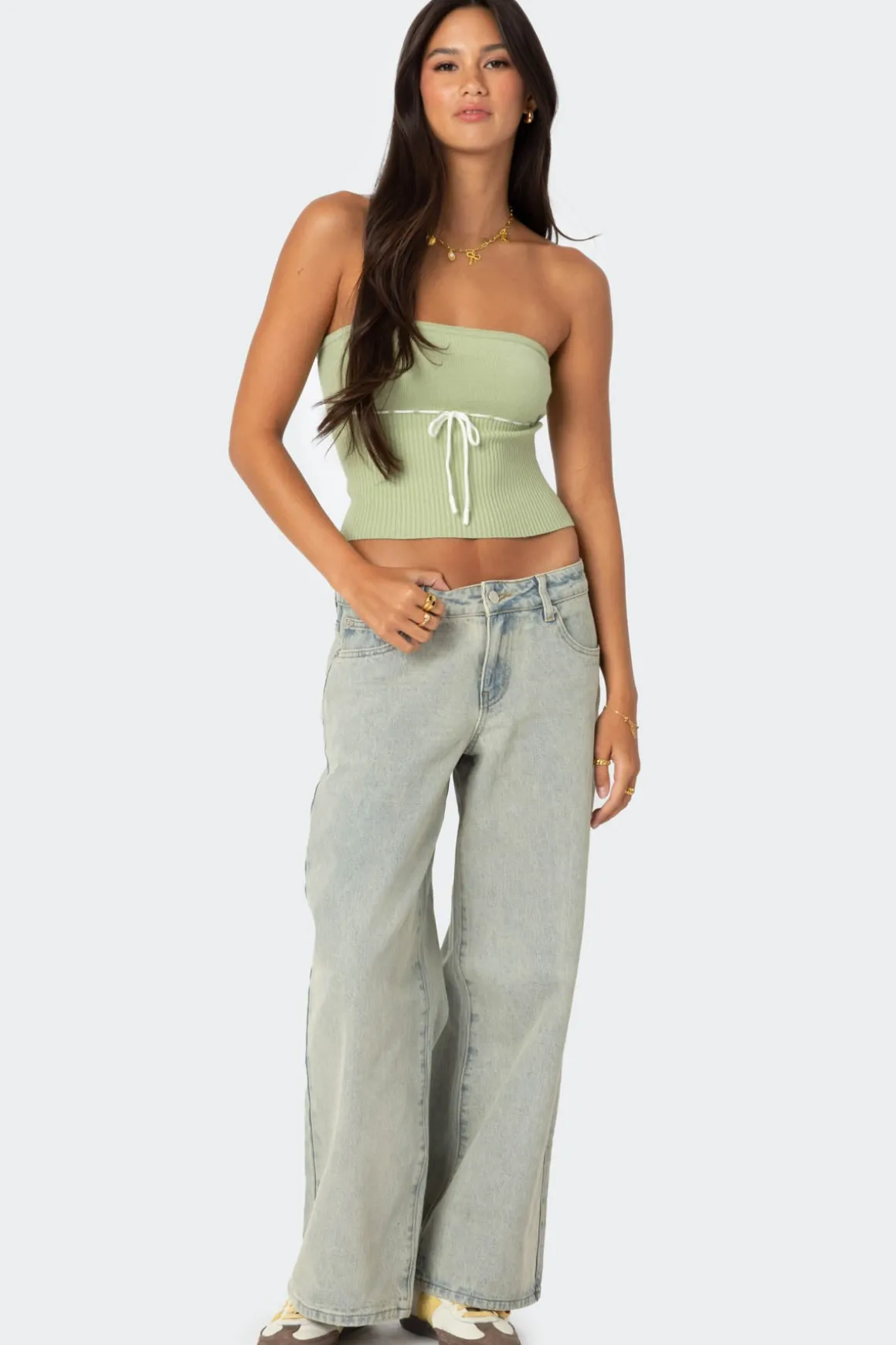 Petite Magda Low Rise Acid Wash Jeans
