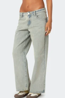 Petite Magda Low Rise Acid Wash Jeans