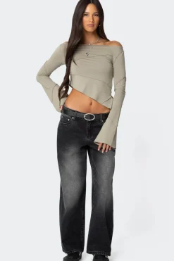 Petite Magda Low Rise Acid Wash Jeans