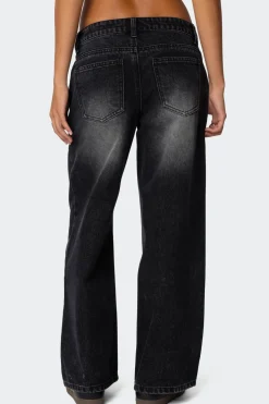 Petite Magda Low Rise Acid Wash Jeans
