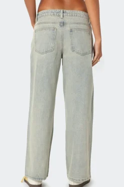 Petite Magda Low Rise Acid Wash Jeans