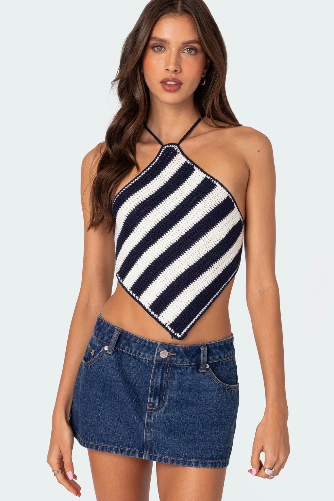 Petra Open Back Crochet Triangle Top
