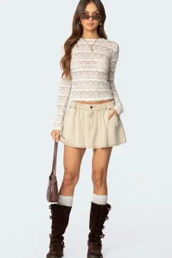 Peyton Flared Denim Mini Skirt