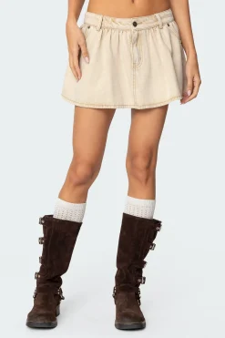 Peyton Flared Denim Mini Skirt