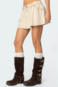 Peyton Flared Denim Mini Skirt