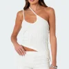 Phoebe Asymmetric Textured Knit Top