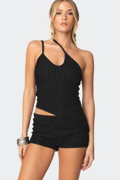 Phoebe Asymmetric Textured Knit Top