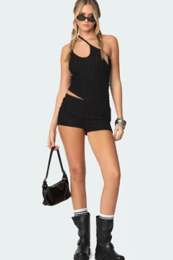 Phoebe Asymmetric Textured Knit Top