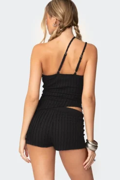 Phoebe Asymmetric Textured Knit Top