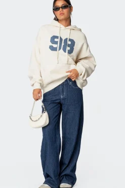 Pinstripe Low Rise Jeans
